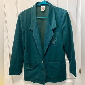 GW division of Graff dark green 2 button blazer. Size 10. Vintage.100% polyester